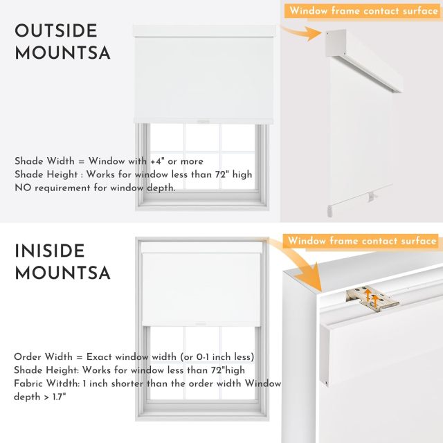 Free-Stop Cordless Roller Shades blackout Roller Blinds for Windows (Brown 23" W x 72" H) Natural Woven Fabric Thermal Insulation Privacy Roller Window Shades for Home, Office, Door