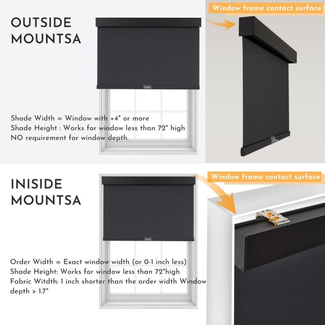 Low Price Factory Hot Sale Blackout Black Roller Shades Cordless Blinds For Windows, Free-Stop Shades With Valance, Thermal Insulated Fabric, Uv Protection