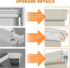 100% Blackout Roller Shades, No Tools No Drill Cordless Blinds for Windows, Thermal Insulated UV Protection Privacy Window Shades for Bedroom Home Office Living Room