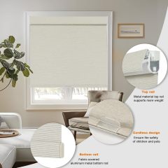 100% Blackout Roller Shades, No Tools No Drill Cordless Blinds for Windows, Thermal Insulated UV Protection Privacy Window Shades for Bedroom Home Office Living Room