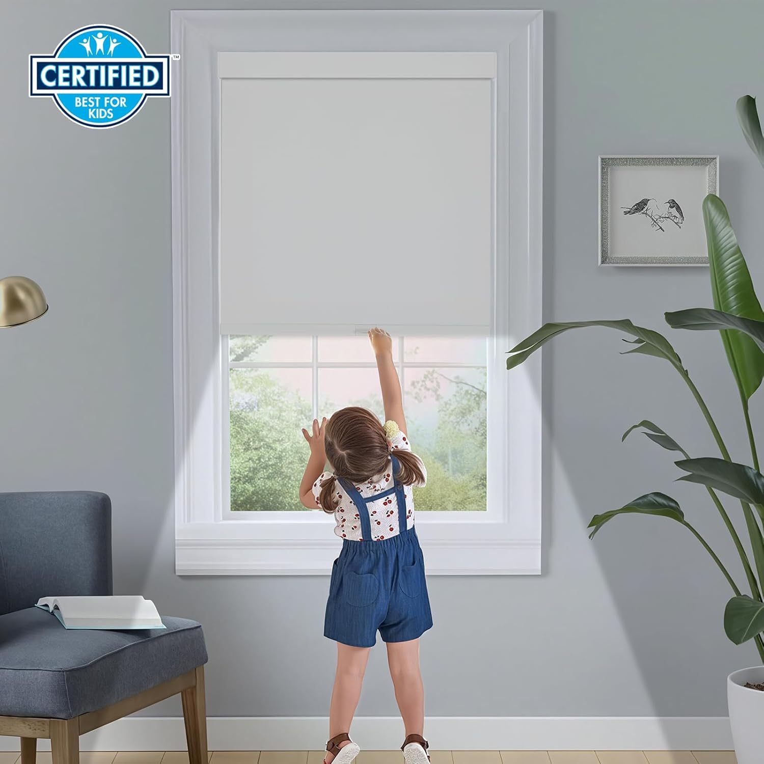 Free-Stop Cordless Roller Shades blackout Roller Blinds for Windows (Brown 23" W x 72" H) Natural Woven Fabric Thermal Insulation Privacy Roller Window Shades for Home, Office, Door
