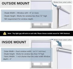 Cordless Roller Shades Blackout Blinds for Windows Room Darkening Rolled Up Shades with Spring System, UV Protection Window Shades Door Blinds for Home and Office