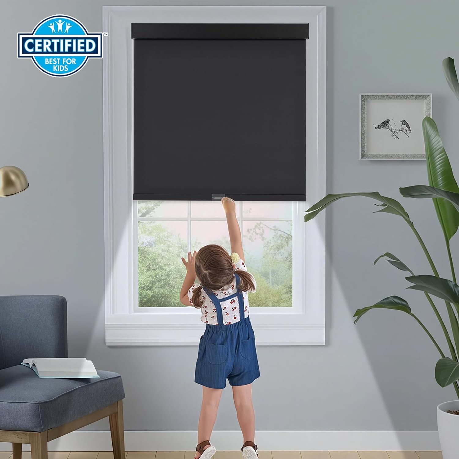 High Quality Roller Blinds Valance Window Shades Cordless Spring Control Waterproof Fabric Roller Square Shaped Square Casing for Built-in