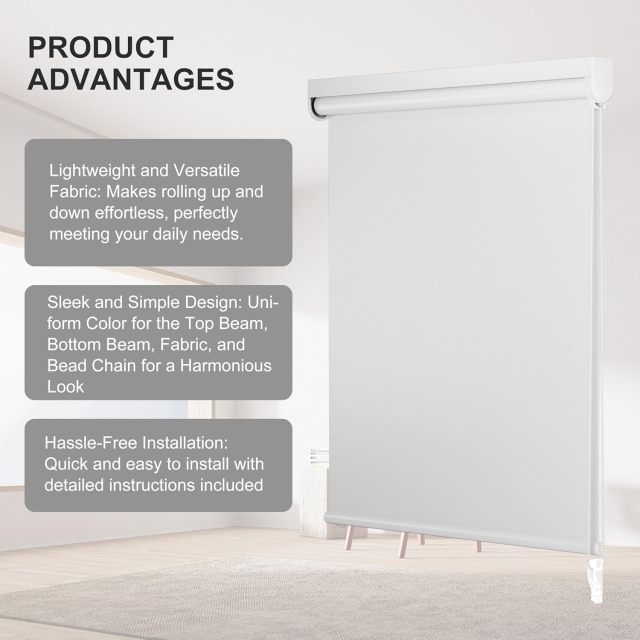 100% UV Protection Blackout Built-In Roller Blinds Easy Manual Shades Home Office Hotel Plain Technique Sunshade