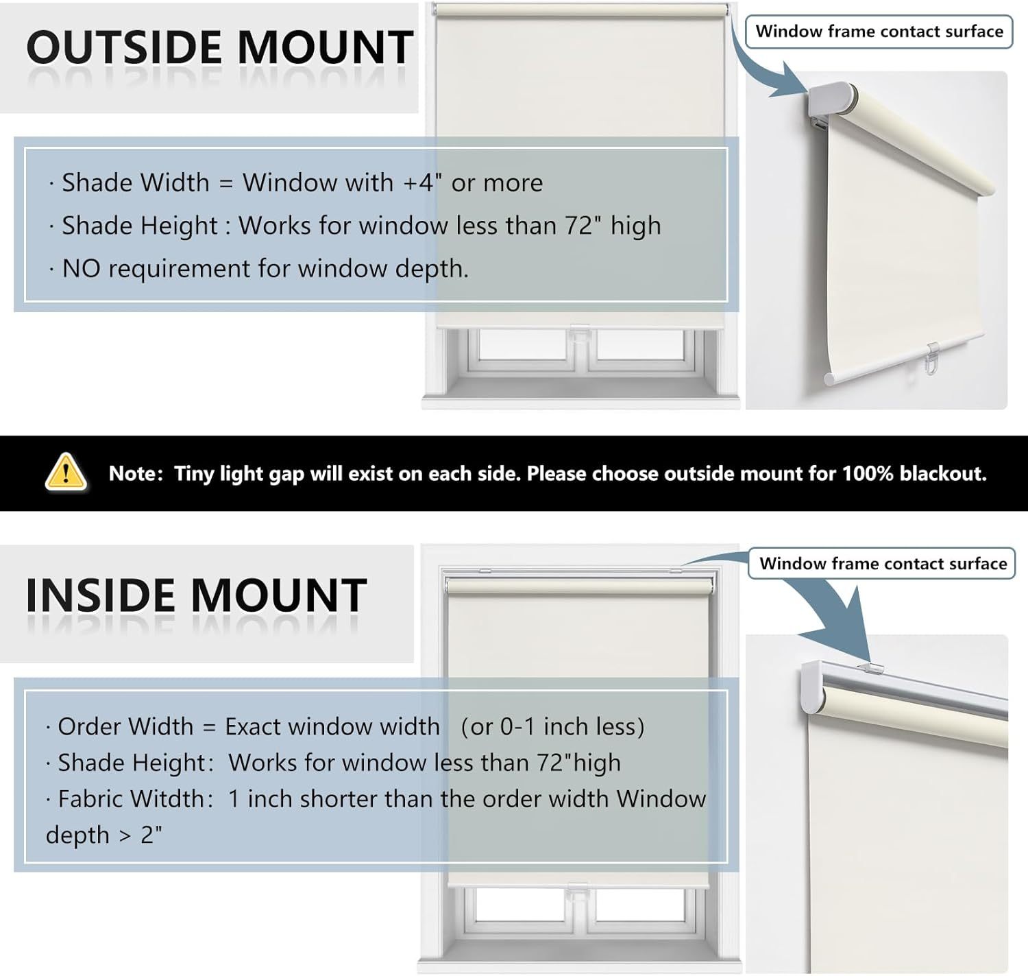 Factory Customized Free-Stop Cordless Window Shades Blackout Roller Blinds With Fabric-Covered Aluminum Valance