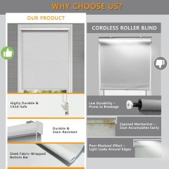 adjustable roller shades blinds 100% Blackout Roller Shades, Blinds for Windows with Thermal Insulated & UV Protection Waterproof Fabric,Window Blinds for Home Office Bedroom, Easy Installed (White-31 W x 72)