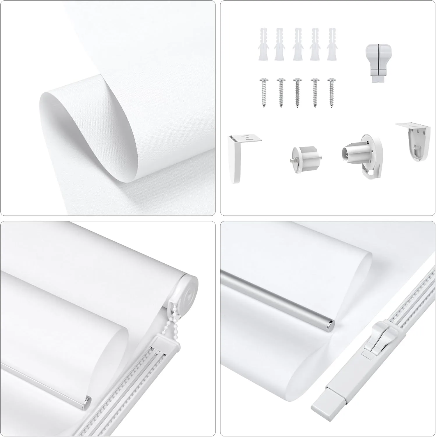 Aluminium top rail and roller tube on a custom sunscreen roller shade