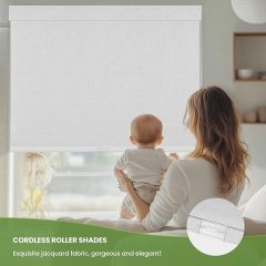 No Drill No Tools Blackout Roller Shades - 34"x36" Hemp-Dark Gray | Free-Stop Cordless Blinds with UV Protection | Custom Fit for Home, Bedroom, Office, Living Room