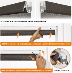 Thermal Insulated No Drill Cordless Window Blinds with Blackout
