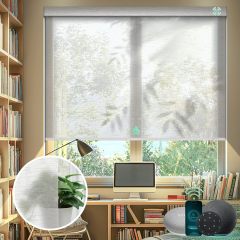Smart Roller Blinds for Windows, Alexa Blackout Motorized Blinds with Remote Control, Easy Install Automatic Electric Blinds for Indoor  White