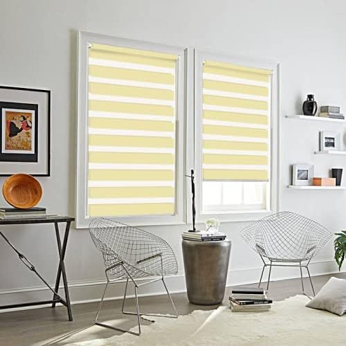 Double Roller Blind 100 Fabric Width 106 cm White Roller Blinds for Windows Window Blind Indoor No Drilling Clamping Roller Blind