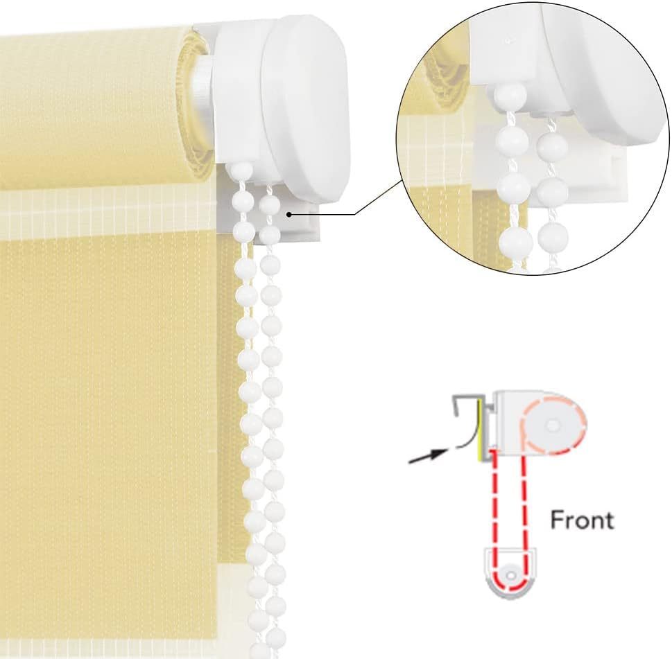 Double Roller Blind 100 Fabric Width 106 cm White Roller Blinds for Windows Window Blind Indoor No Drilling Clamping Roller Blind