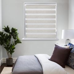 No-Drill Double Roller Blind, Duo Roller Blind, Sun Protection Roller Blind, Window Blind for Windows and Doors, Side Pull Zebra Blind