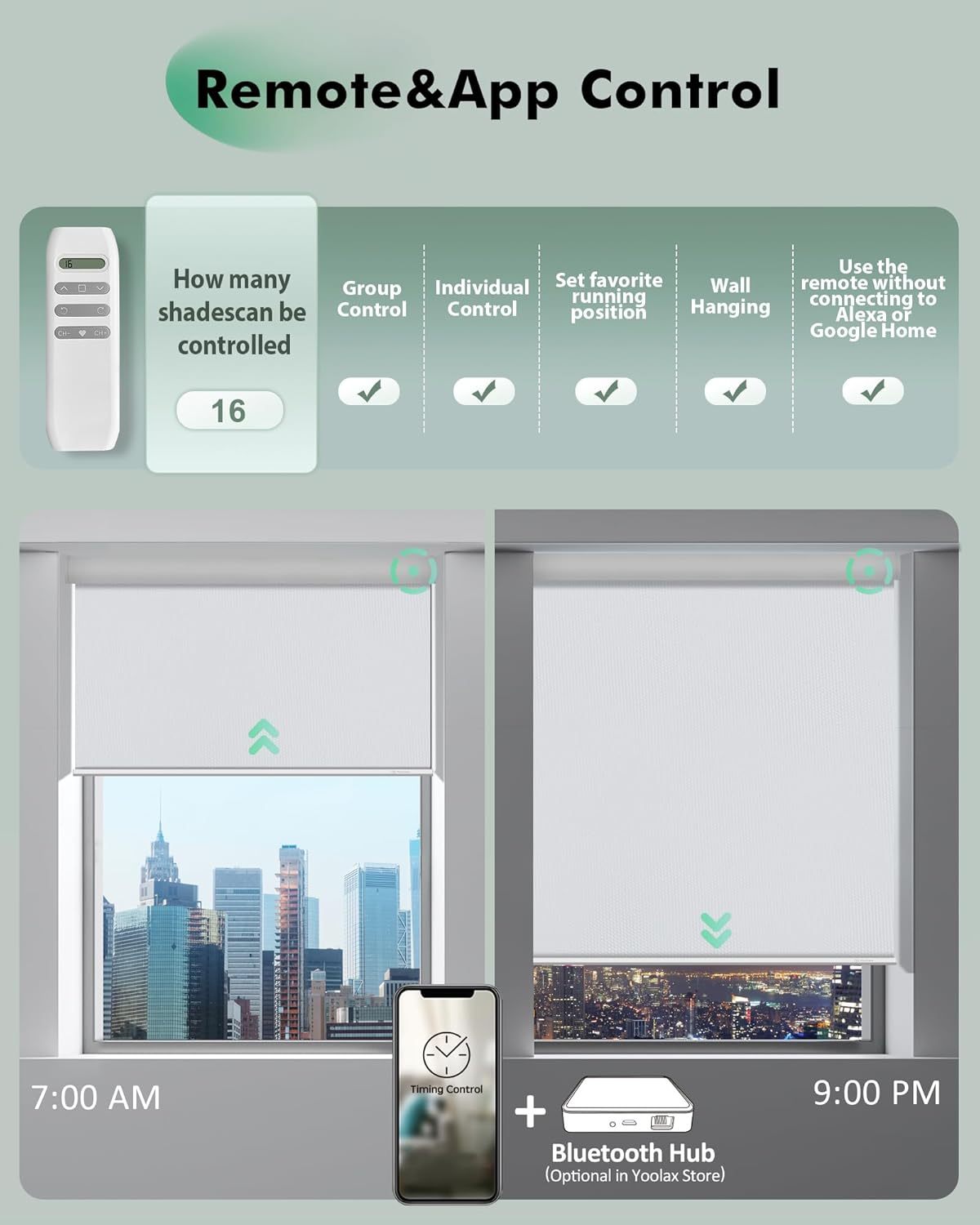 Digital Electric Double Roller Blinds Automatic Motorized Roller Shade Smart Wifi Control Shades for Hotel Office Windows