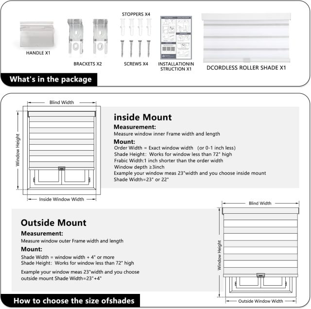 Cordless Zebra Blinds for Windows, Dual Layer Blackout for Day and Night, Easy to Install, Safe for Child and Pets, Perfect for Home, Office, hotel project apartment