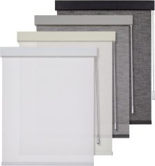Roller Blinds Cordless Blinds for Windows Rod Control Free-Stop Shades, UV Protection, Natural Woven Blinds for Home and Office, Light-Proof Aluminum Cover