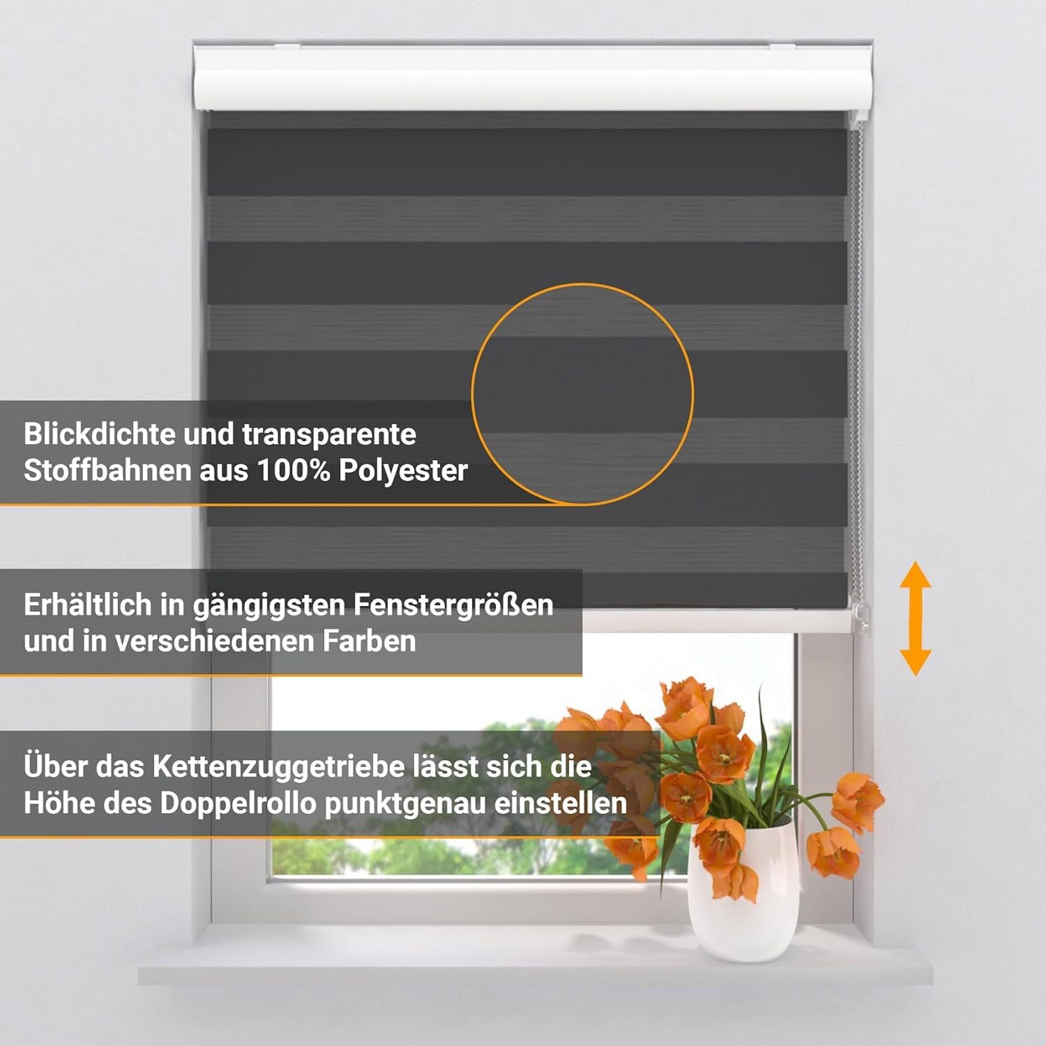 Cordless Zebra Blinds for Windows, Dual Layer Blackout for Day and Night, Easy to Install, Safe for Child and Pets, Perfect for Home, Office, hotel project apartment