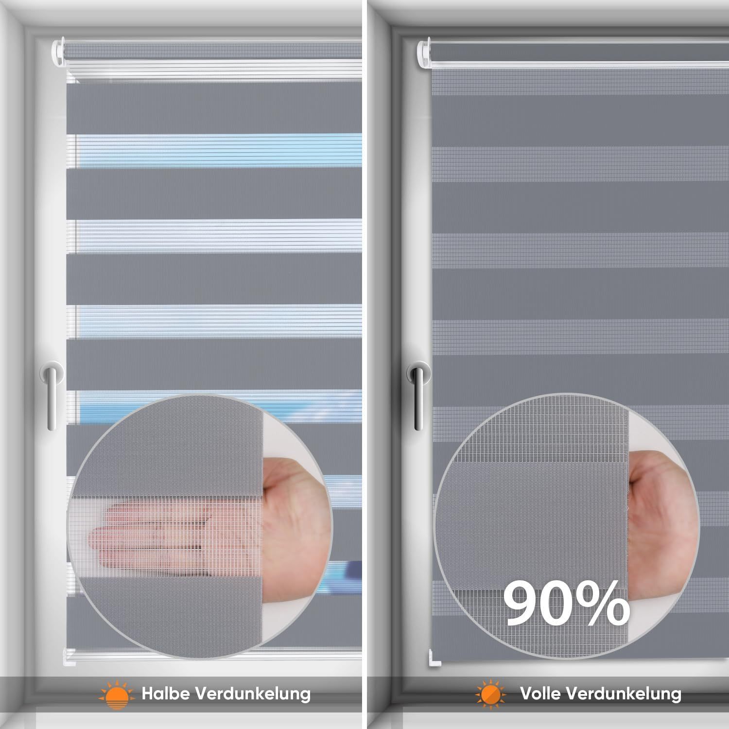 Mini zebra Roller Blind Day Night zebra Roller Blinds No Drilling Roller Shades Blinds