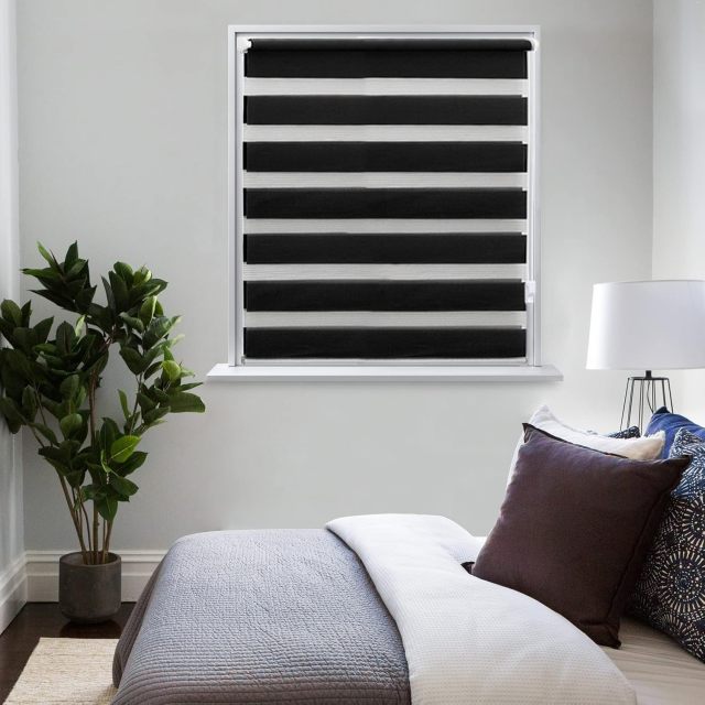 Mini Zebra Roller Shade 18 Top Rail Daylight Zebra Shades Facroty Price Hot Sale GREY