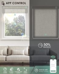 Motorized Blinds with Remote, Blackout Smart Blinds for Windows Motorized Roller Shades, Automatic Window Blinds Compatible with Alexa Electric Blinds
