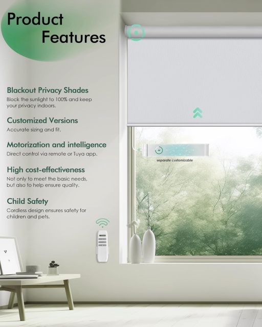 Digital Electric Double Roller Blinds Automatic Motorized Roller Shade Smart Wifi Control Shades for Hotel Office Windows
