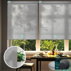 Electric Cordless Automatic Window Blinds Custom Blackout Fabric Double Breathable Motorized Roller Built-In Installation
