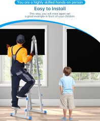 Motorized Blinds with Remote, Blackout Smart Blinds for Windows Motorized Roller Shades, Automatic Window Blinds Compatible with Alexa Electric Blinds