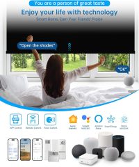 Motorized Blinds with Remote, Blackout Smart Blinds for Windows Motorized Roller Shades, Automatic Window Blinds Compatible with Alexa Electric Blinds