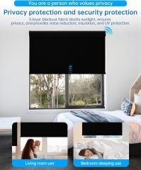 Motorized Blinds with Remote, Blackout Smart Blinds for Windows Motorized Roller Shades, Automatic Window Blinds Compatible with Alexa Electric Blinds