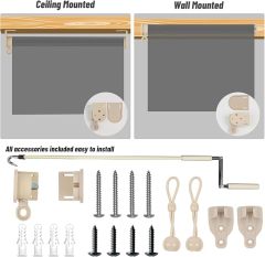 Outdoor Roller Shades  Blinds，Cordless Patio Shades Roll Up Outdoor Blinds，Roller Blinds Cloth for Porch Pergola Balcony Backyard Windows