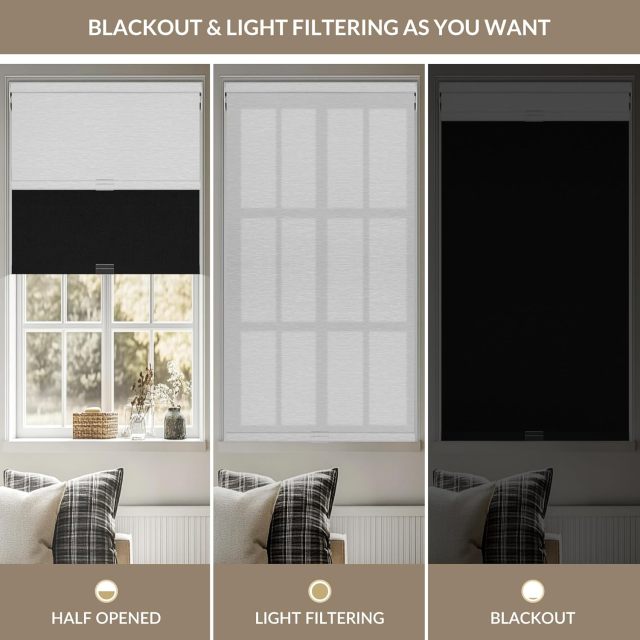 double layer roller shades daylight and blackout roller blinds with big aluminum square casttele