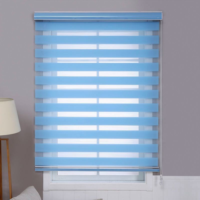 Custom Size  Zebra Blinds for Windows, Dual Layer Blackout for Day and Night,Project Use Office Apartment Blue pink Zebra shades