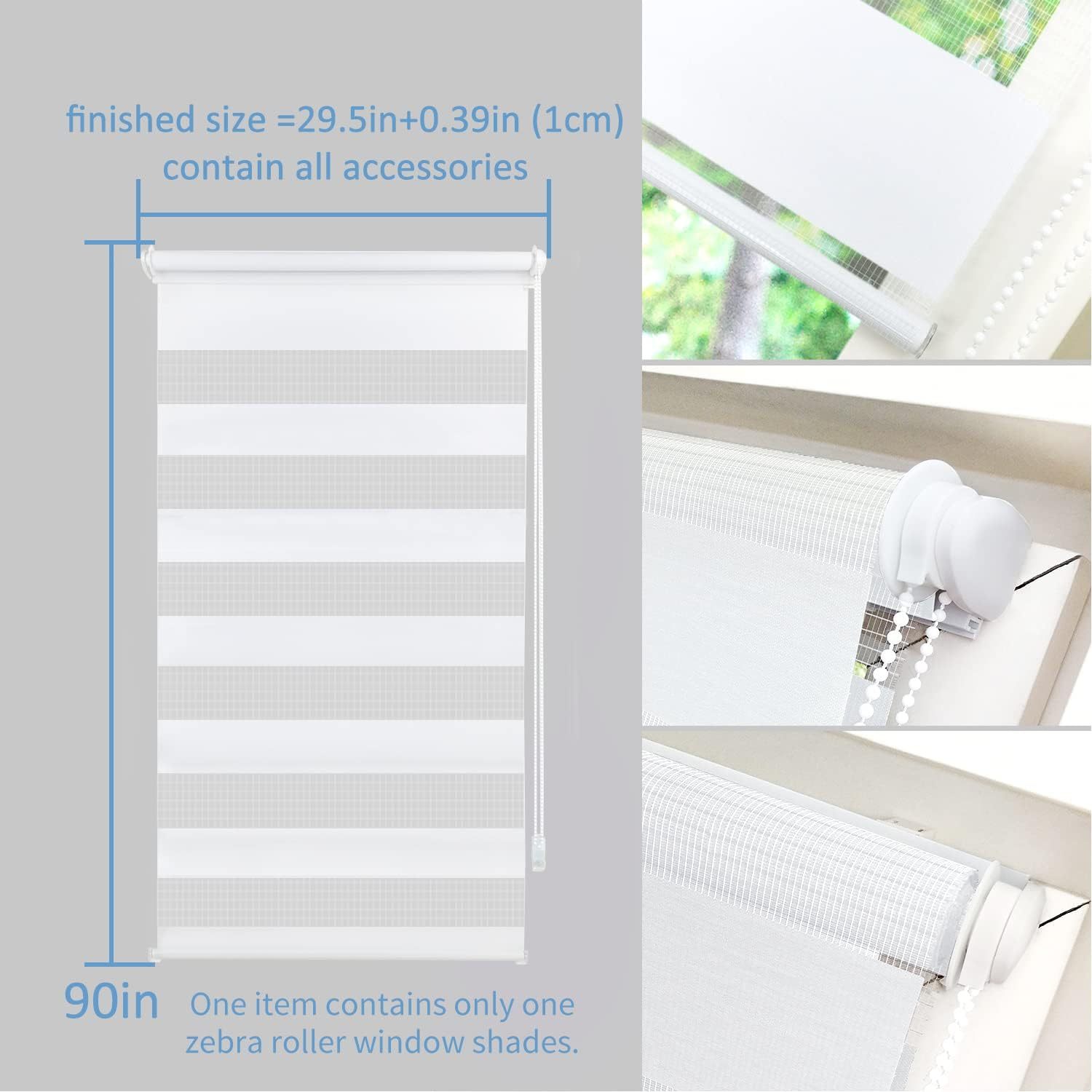 Europe Style Roll up Zebra Blins Modern Style Roll-Up Blackout Shades for Bathrooms Dining Rooms Kids Rooms French door