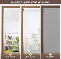 Day and Night Dual Layers Manual Safe Cordless Roller Blinds Shades with Valance Suitable for Home, Office, Hotel, Club, Restaurant