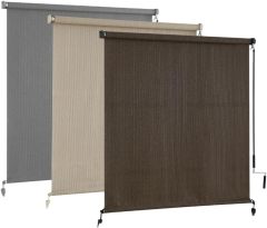 Outdoor Roller Shades  Blinds，Cordless Patio Shades Roll Up Outdoor Blinds，Roller Blinds Cloth for Porch Pergola Balcony Backyard Windows