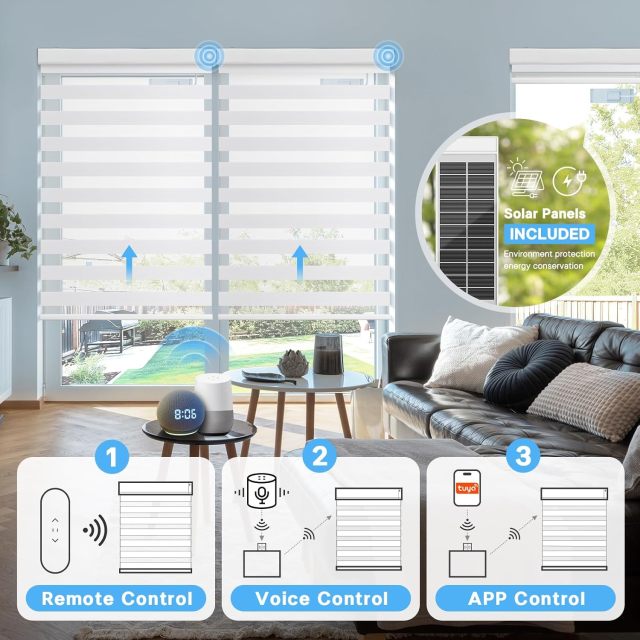 Customized Ready Made Window Curtain Blind Modern Blackout Electric Motro Zebra Blind Curtain Blinds Shades