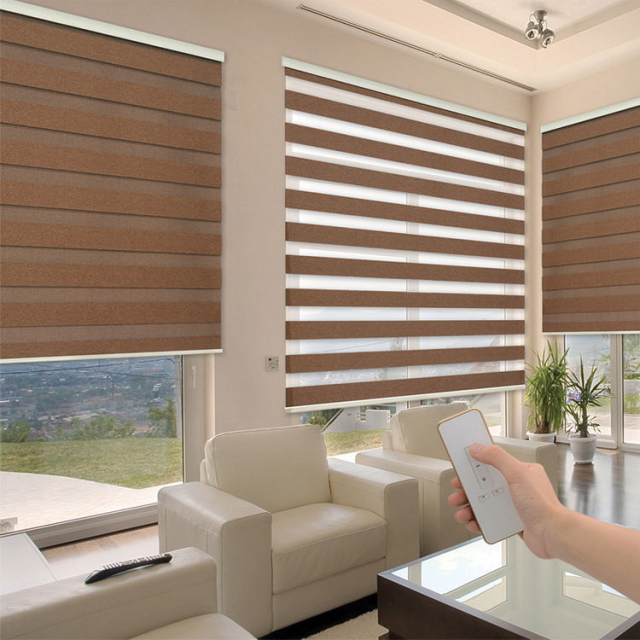 Customized Ready Made Window Curtain Blind Modern Blackout Electric Motro Zebra Blind Curtain Blinds Shades