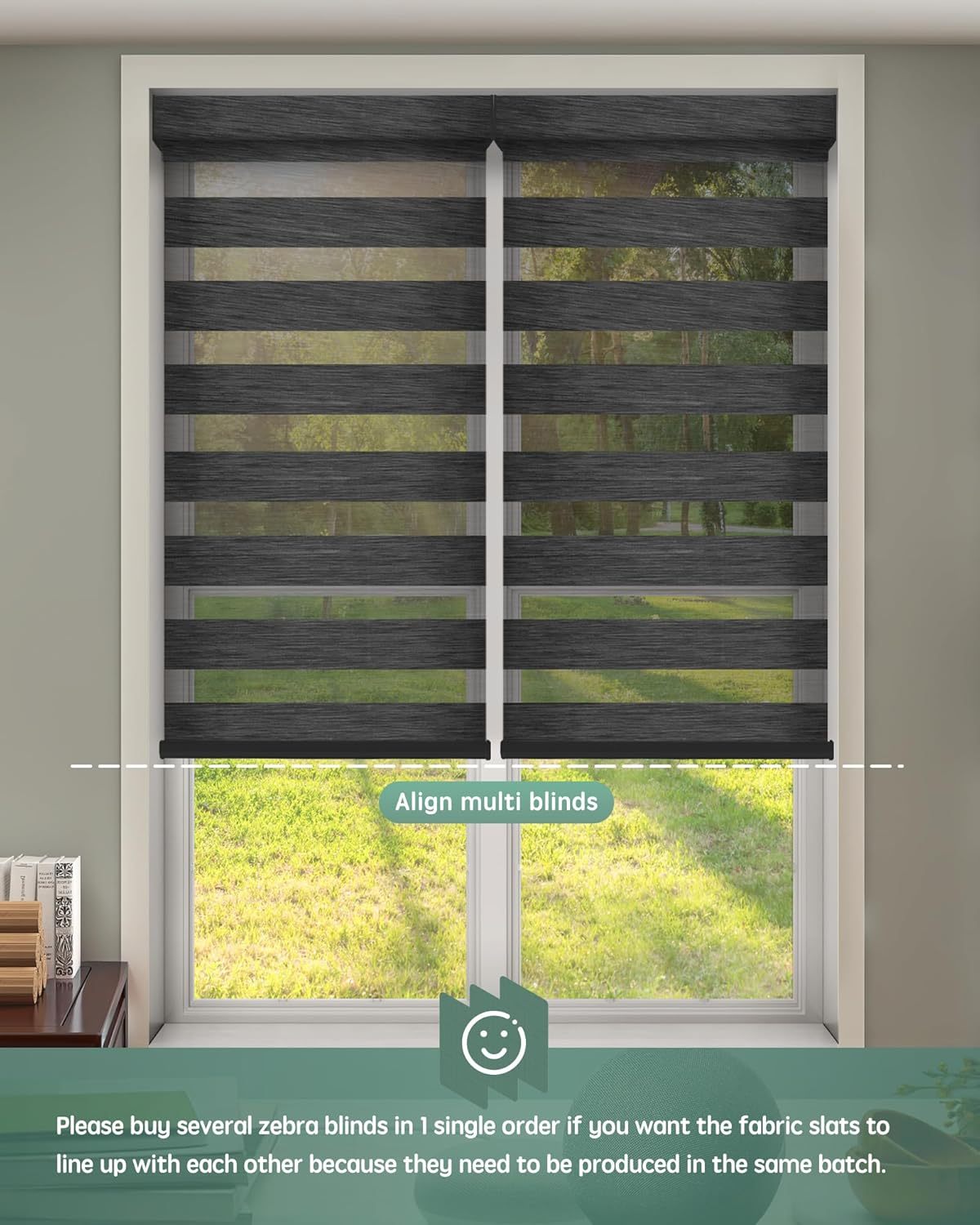 Motorized Zebra Blinds Works with Alexa, Motorized Blinds with Remote Custom Size, Privacy Electric Zebra Shades for Windows