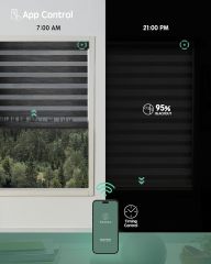 Motorized Zebra Blinds Works with Alexa, Motorized Blinds with Remote Custom Size, Privacy Electric Zebra Shades for Windows