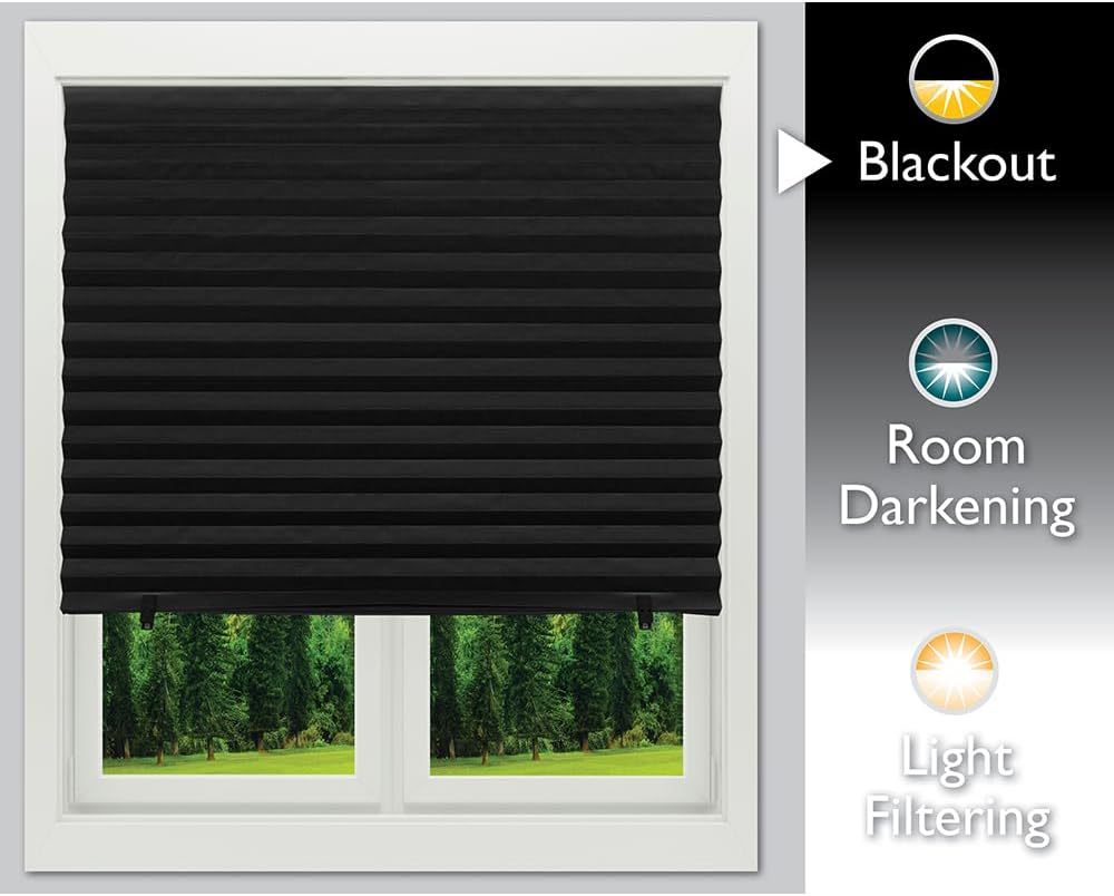 Paper Blinds, 6 Pack, 36 in x 72 in, Temporary Blackout Pleated Paper Shades, No Tools No Drilling, Pleated Blinds with Adhesive, Easy to Cut and Install, for Indoor Windows