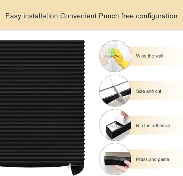 Paper Blinds, 6 Pack, 36 in x 72 in, Temporary Blackout Pleated Paper Shades, No Tools No Drilling, Pleated Blinds with Adhesive, Easy to Cut and Install, for Indoor Windows