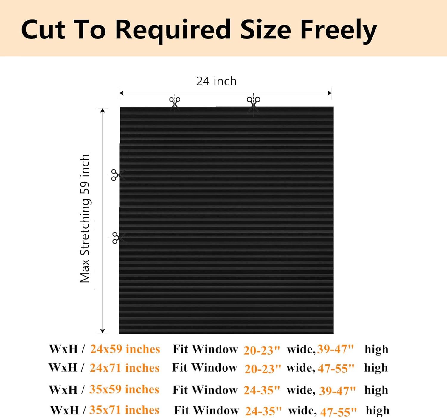 Paper Blinds, 6 Pack, 36 in x 72 in, Temporary Blackout Pleated Paper Shades, No Tools No Drilling, Pleated Blinds with Adhesive, Easy to Cut and Install, for Indoor Windows