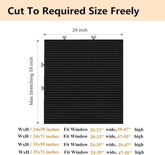 Paper Blinds, 6 Pack, 36 in x 72 in, Temporary Blackout Pleated Paper Shades, No Tools No Drilling, Pleated Blinds with Adhesive, Easy to Cut and Install, for Indoor Windows