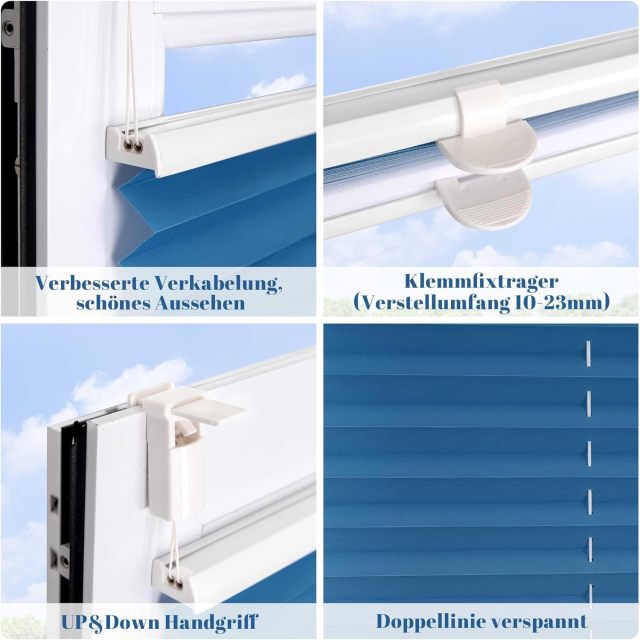 Latest Design Cordless Plisse Top Down Window Shades/pleated Shades Blackout Roller Shades Pleated Blinds