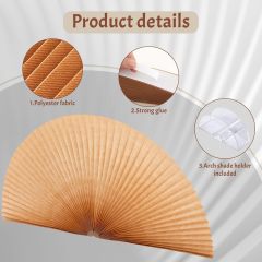 Half Moon Window Shade Half Circle Arch Window Blackout, Light Filtering Pleated Fabric Shade None Woven fabric No Tools Original Light Filtering Pleated Paper Shade