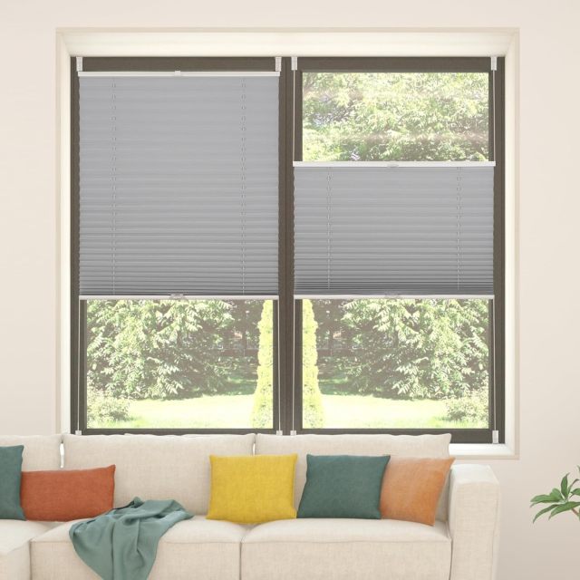 Pleated Blind, Klemmfix, No Drilling, White, 40 x 130 cm (W x H), Translucent, Opaque, Window Blind, Clamping Roller Blind, Sun and Privacy Protection, Folding Blind for Windows