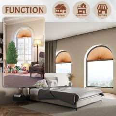 Half Moon Window Shade Half Circle Arch Window Blackout, Light Filtering Pleated Fabric Shade None Woven fabric No Tools Original Light Filtering Pleated Paper Shade