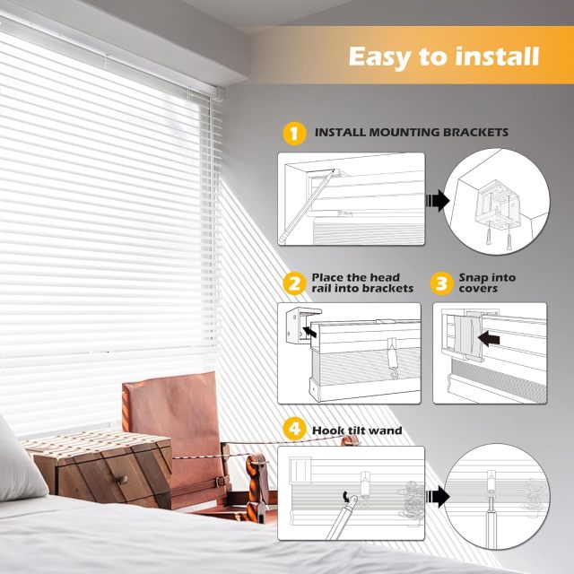 Cordless 1" Vinyl Mini Blinds for Indoor Windows - Light Filtering Horizontal Window Blinds & Shades,
