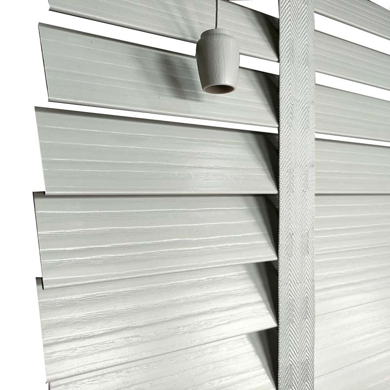 2" Cordless Faux Wood Blinds White, Room Darkening Window Blinds for Indoor Windows, Custom Size Faux Wood Plantation Blinds with Classic Valance, Inside Mount, Easy Install