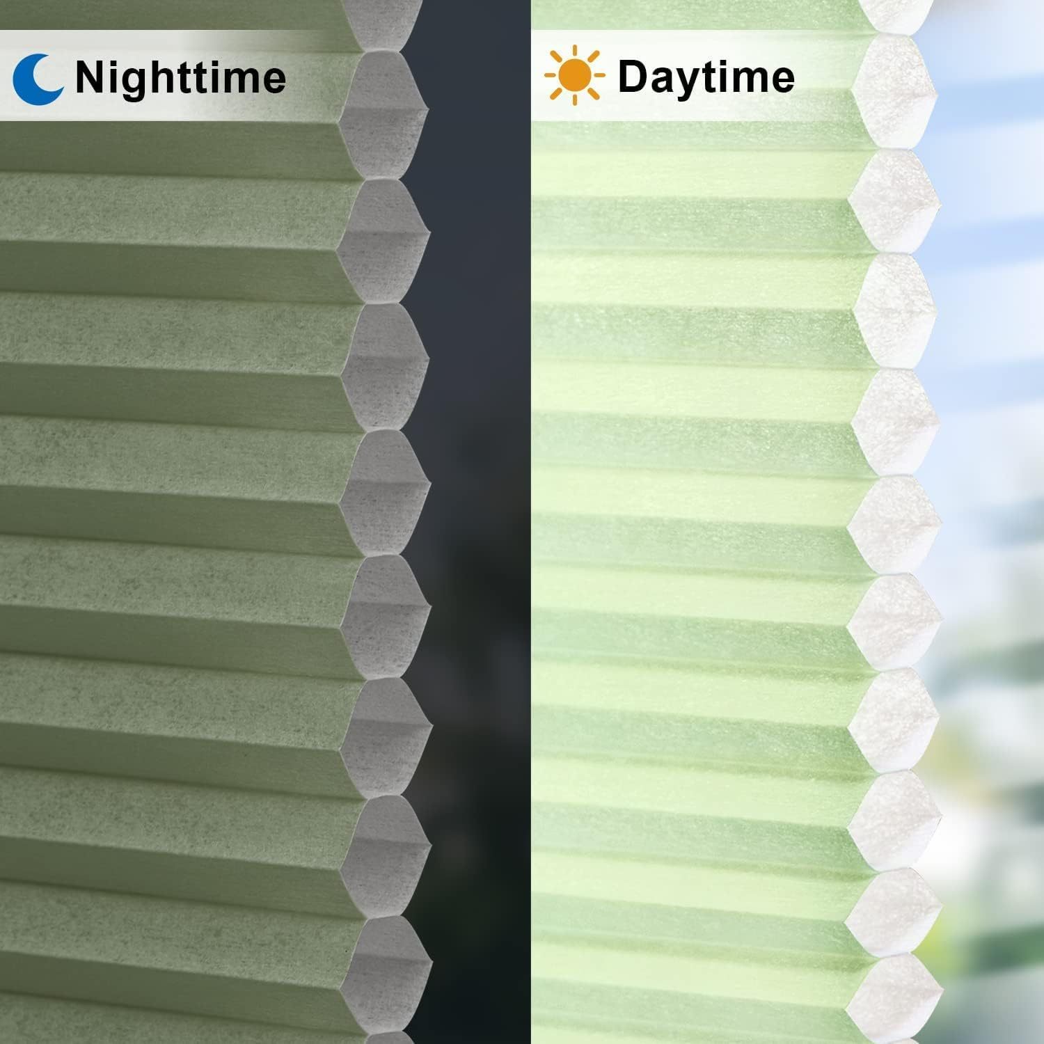 No Drilling Daylight Cordless honeycomb blinds